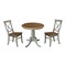 International Concepts Round 30 in Rd Top Pedestal Table, 2 X-Back Chairs, Hickory/Stone, 30 in W, 30 in L, 29.1 in H, Wood K41-30RT-C613-2 - alternate 1